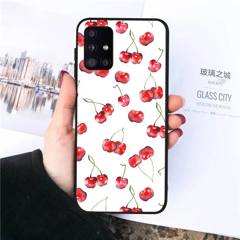 

Pink cherry strawberry Phone Case For Samsung Galaxy S5 S6 S7 S8 S9 S10 S10e S20 edge plus lite
