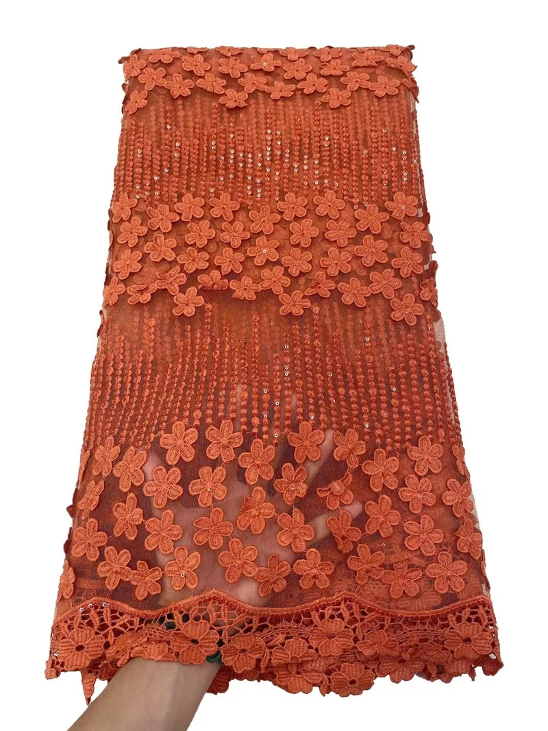 

PGC Hot Sale Nigerian Lace Fabrics Latest Sequins Mesh African Lace Fabric Milk Silk Lace French Fabric Wedding Dress NI4889-7