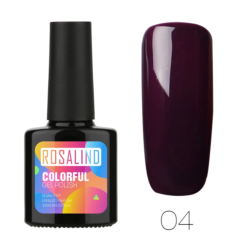 04 ROSALIND 10 мл УФ гель лак для ногтей цвета ногтей гель для ногтей лак для ногтей Vernis Полупостоянный акриловый Гибридный гель Лаки верхнее покрытие - Цвет: 04