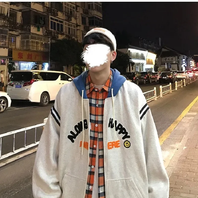 Толстовка с капюшоном кардиган свитер уличная одежда в стиле ретро Y2K буквенным