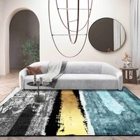 modern abstract blue gray block mosaic living room large size carpet bedroom bedside mat plush floor mat bathroom non slip rug