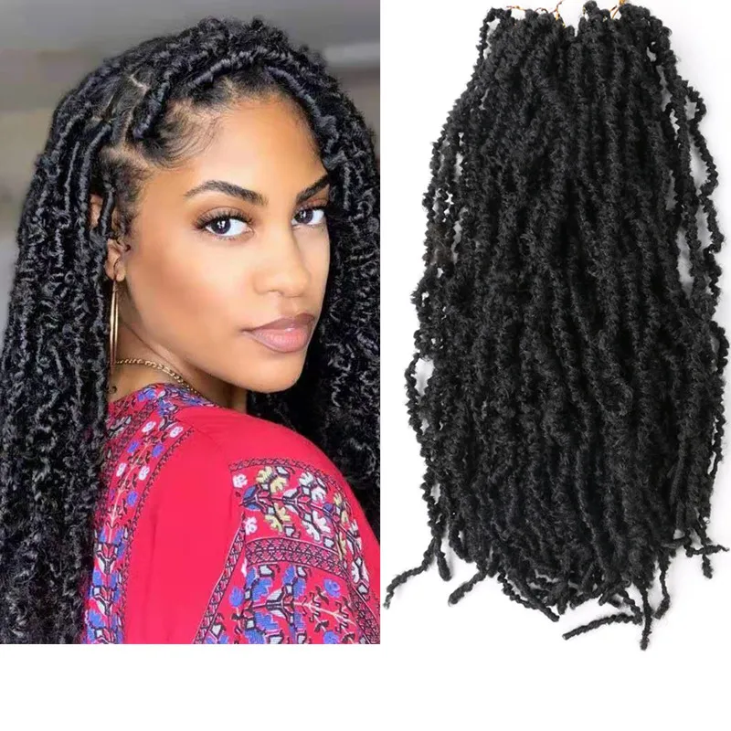 

Full Star Crochet Braid Hair 22” Synthetic Braiding Hair Extensions for Women Faux Locks Curly Bohemian Distressed Faux locs