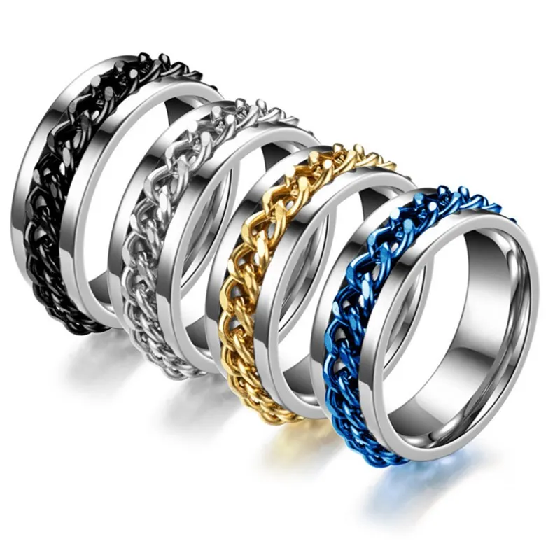 Прохладный нержавеющая сталь вращающийся мужские кольца высокого качественный