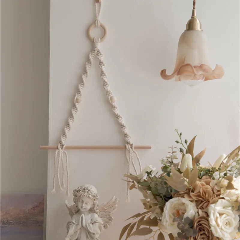 Подвесная вешалка для макраме полка-органайзер ручной работы в стиле бохо