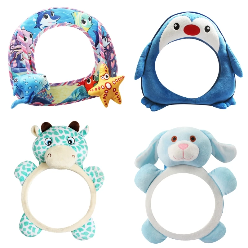 

Baby Car Mirror for Back Seat Giraffe Penguin Puppy Sea World Attract Attention Facing Infant Headrest Mount D7YA