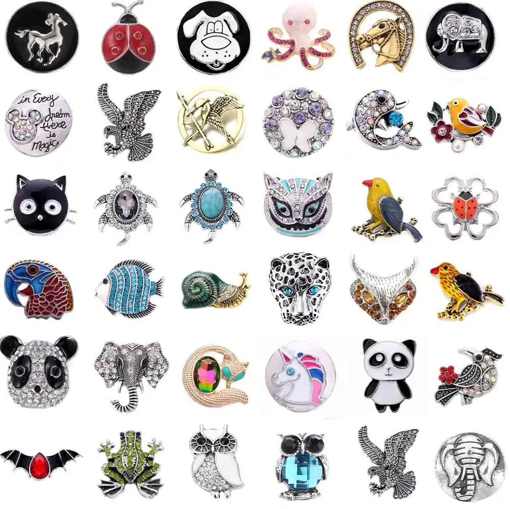 Металлические кнопки с кристаллами в виде животных для ювелирных изделий сделай
