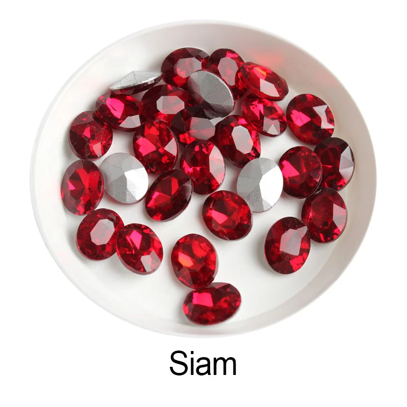 Красочные Стразы для ногтей смешанные овальные AB Хрустальные стеклянные