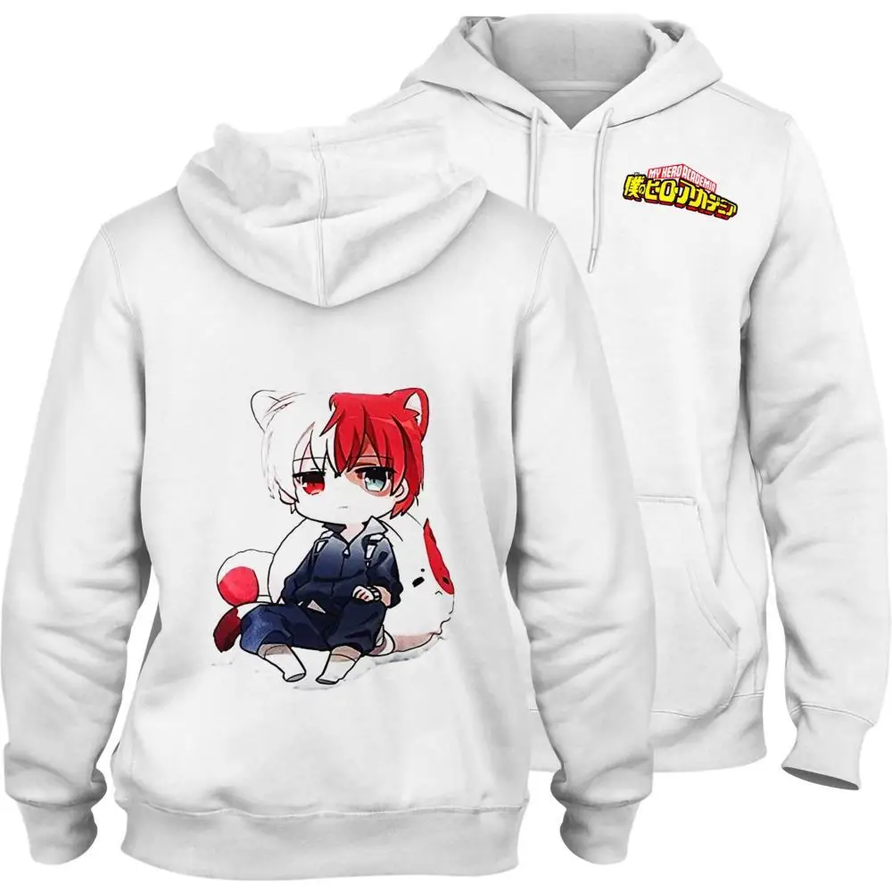 

Худи с принтом моя геройская академия, модные фланелевые толстовки с карманом кенгуру, повседневный подростковый свитер, Академия-381