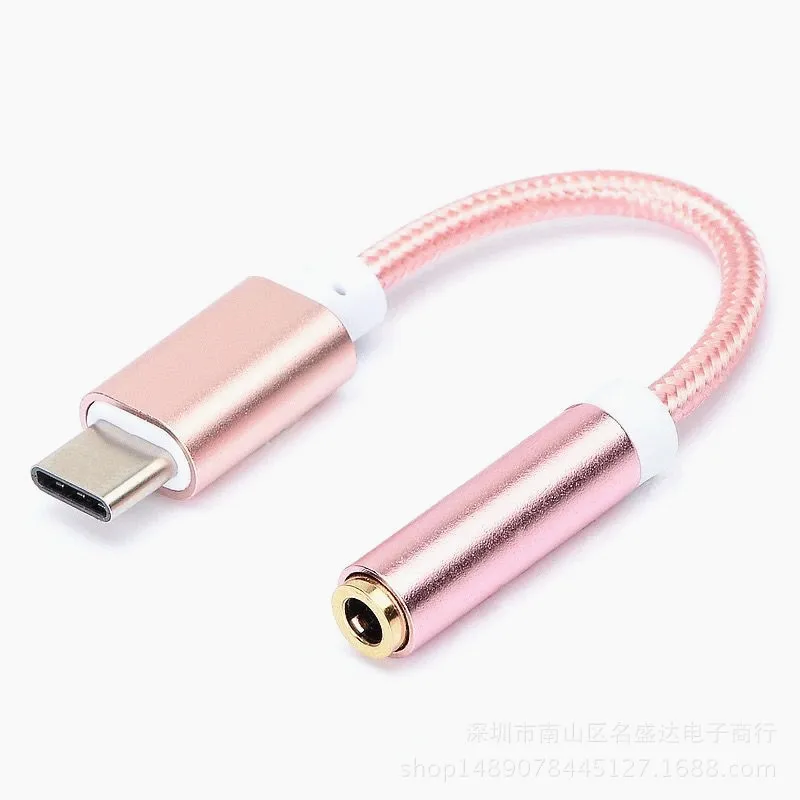 Usb type-C до 3,5 мм разъем для наушников AUX аудио кабель адаптер для samsung LG Nexus Oneplus Nokia Xiaomi huawei type C смартфонов - Цвет: Rose gold
