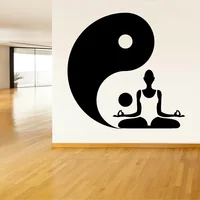 Yin Yang Yoga Wall Sticker Meditation Room Art Decor Vinyl Wall Decal Home Decoration Living Room Retro Woman Bedroom Mural Z166