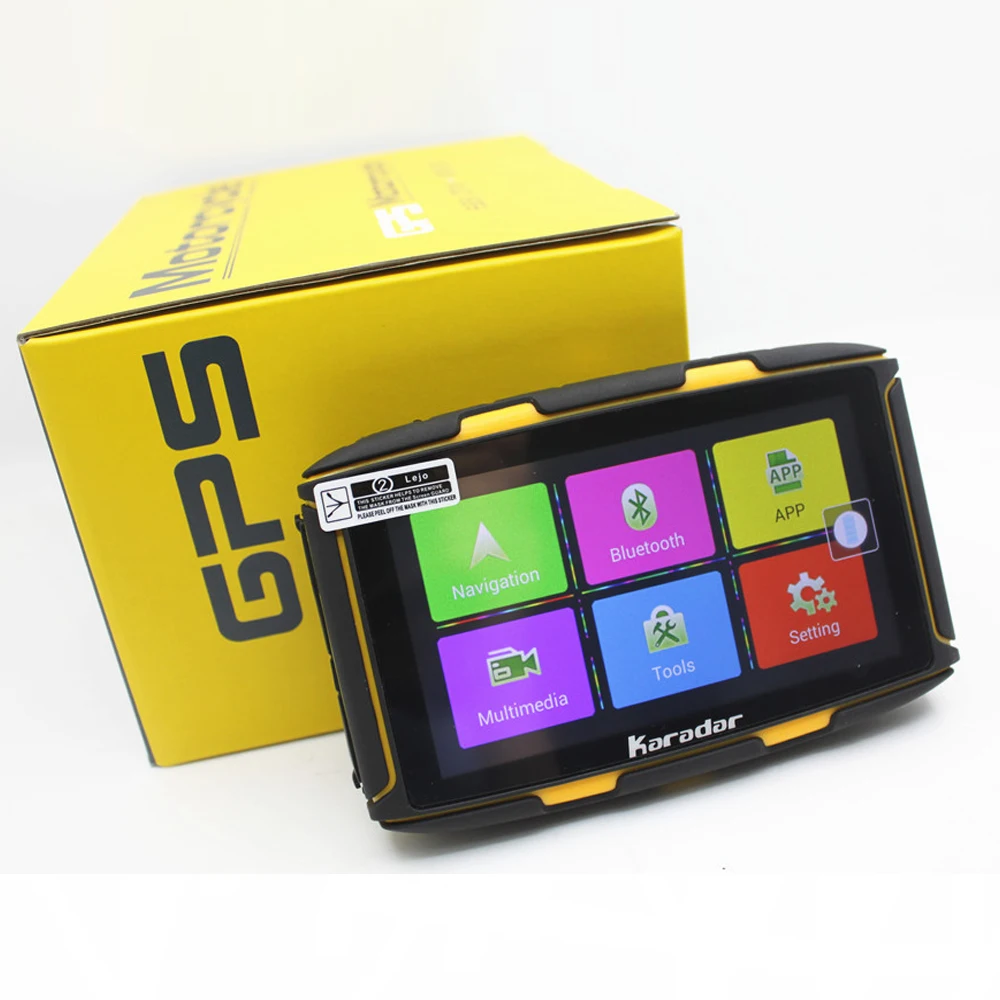 KARADAR лучший Водонепроницаемый IPX7 мотоцикл GPS Android6.0 с WI FI Bluetooth FM радио AV IN IPS 854*480