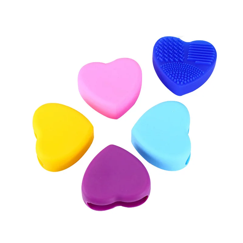 

1PC Silicone Fashion Heart Shape Egg Cleaning Glove Makeup Washing Brush Scrubber Tool Cleaners Cleaning Brush OK 0806