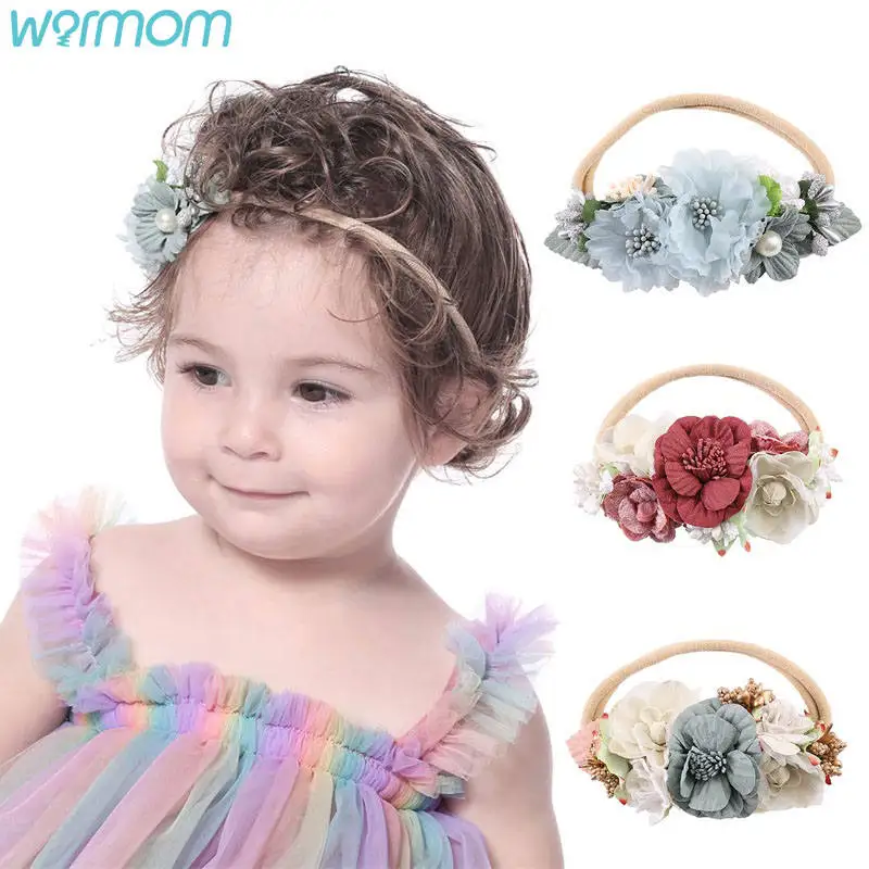 

Повязка на голову детская, нейлоновая, с жемчужным цветком