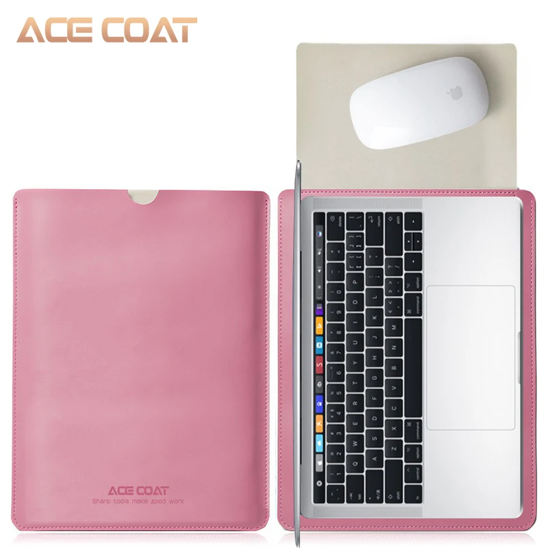 Защитная сумка ACECOAT из спилка для Apple Macbook Air Pro Retina13 12 15 16 чехол для ноутбука macbook pro 13 Чехол - Цвет: Pink