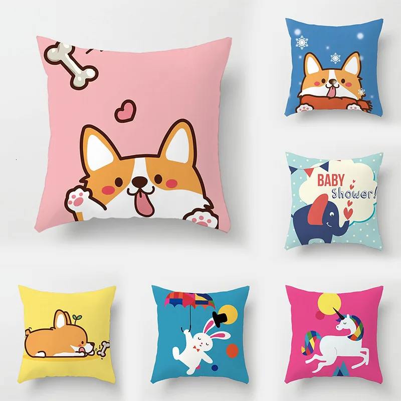 Мультяшная детская подушка диванная Оригинальный чехол для подушки Офисная
