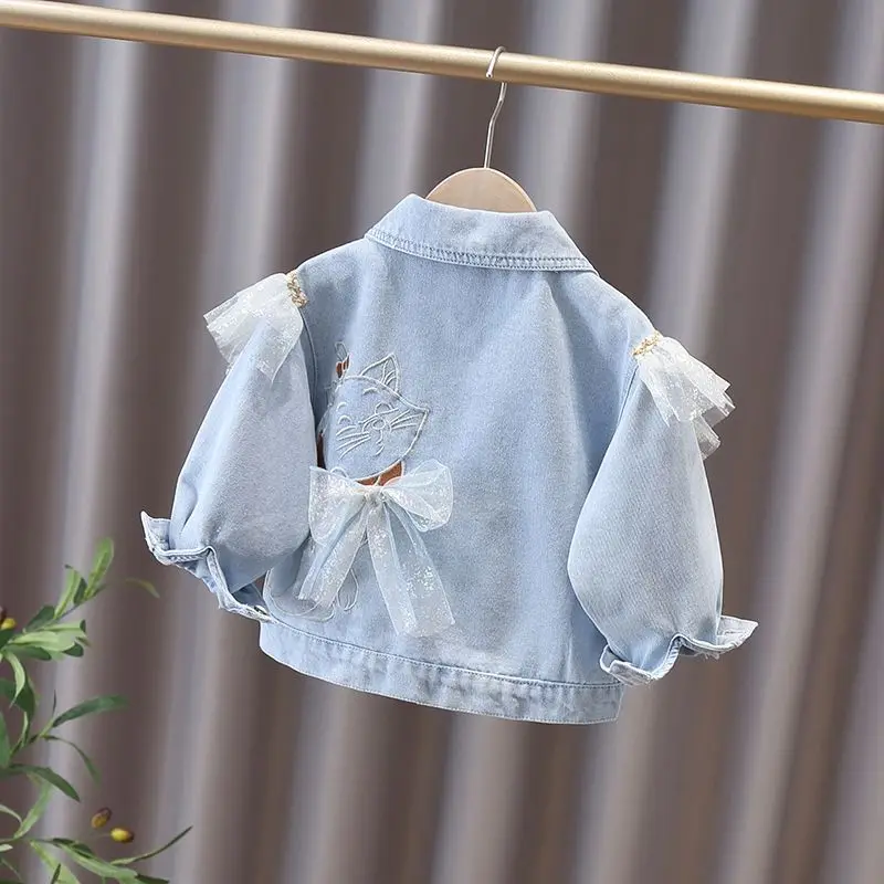 Kids Girls Denim Jacket 2022 Spring and Autumn New Children's Jacket Top Girls Baby Casual Jacket Jeans Girls Coat