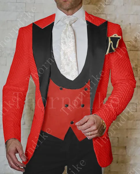 suit 17 Костюм Homme дизайн формальный смокинг 3 шт остроконечные лацканы свадебные костюмы для мужчин приталенный Белый Жаккардовый мужской костюм жениха - Цвет: suit 17