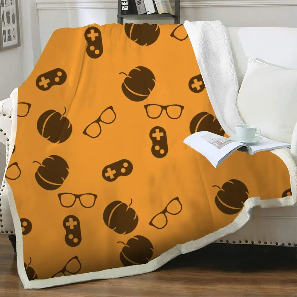 NKNK Brank Halloween Blanket Pumpkins Bedspread For Bed Hip Hop Plush Throw Blanket Party Blankets For Beds Sherpa Blanket 