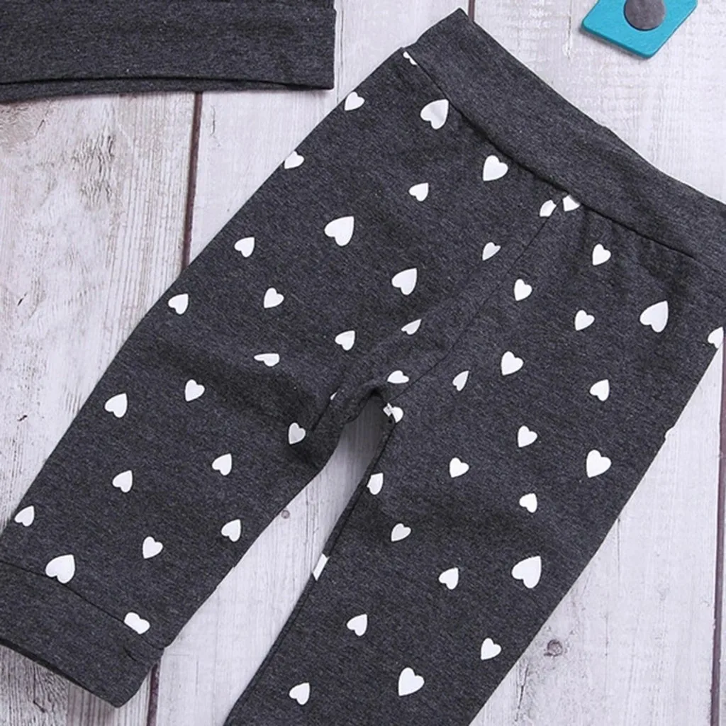 Осенняя Милая Одежда для маленьких девочек комплект из 2 предметов пуловер с