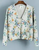 flower white grey Harajuku Mori Girl, милый свитер с v-образным вырезом и принтом подсолнухов, кардиган, Свободный вязаный кардиган, женские топы, осенняя хиппи, богемная одежда, пальто - Цвет: flower white grey