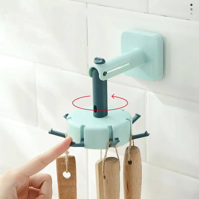 

Kitchen Hook Organizer Punch-free Multi-Purpose Hooks 360 Degree Rotatable Kitchen Hook Homestorage Cabinet Rack
