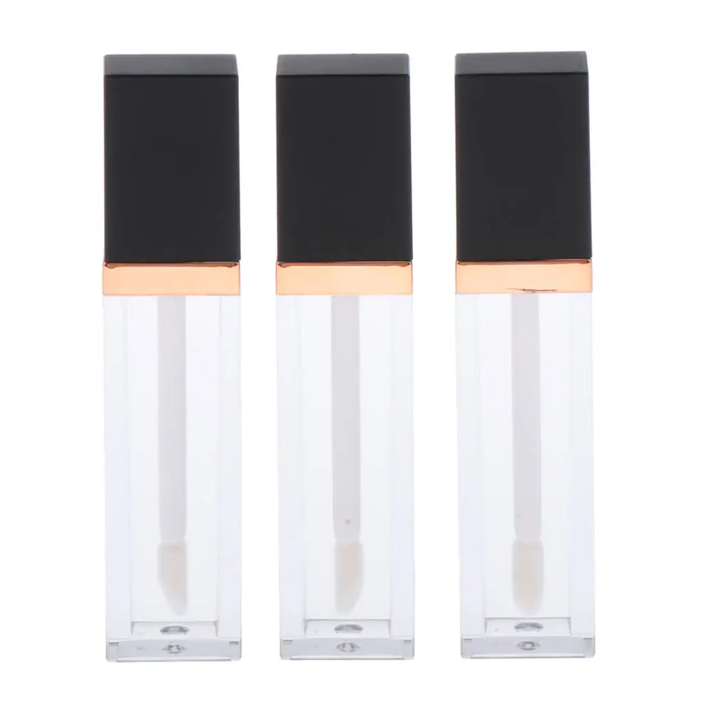 

3 Pieces 7ml Empty Lip Gloss Tubes Containers, Clear Mini Refillable Lip Balm Bottles