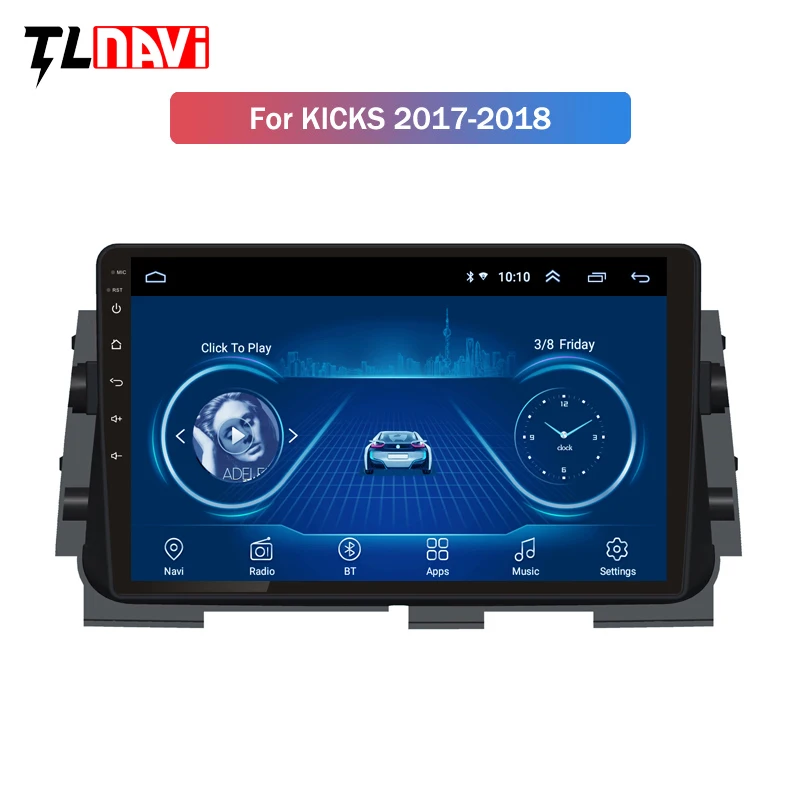 10,1 дюймов Android 8,1 Автомобильная dvd-навигационная система для Nissan kicks- Мультимедиа Радио DVD система