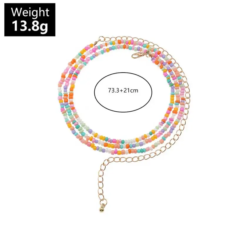 

Trendy Boho Beads Choker Waist Chain Womens Bohemian Color Alloy Measle Waist Chain Jewelry For Girls