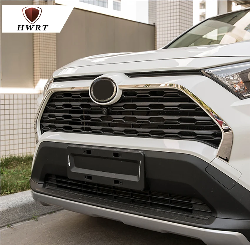 2 шт. передняя решетка декоративная накладка полоски для Toyota RAV4 2019 2020 стайлинга