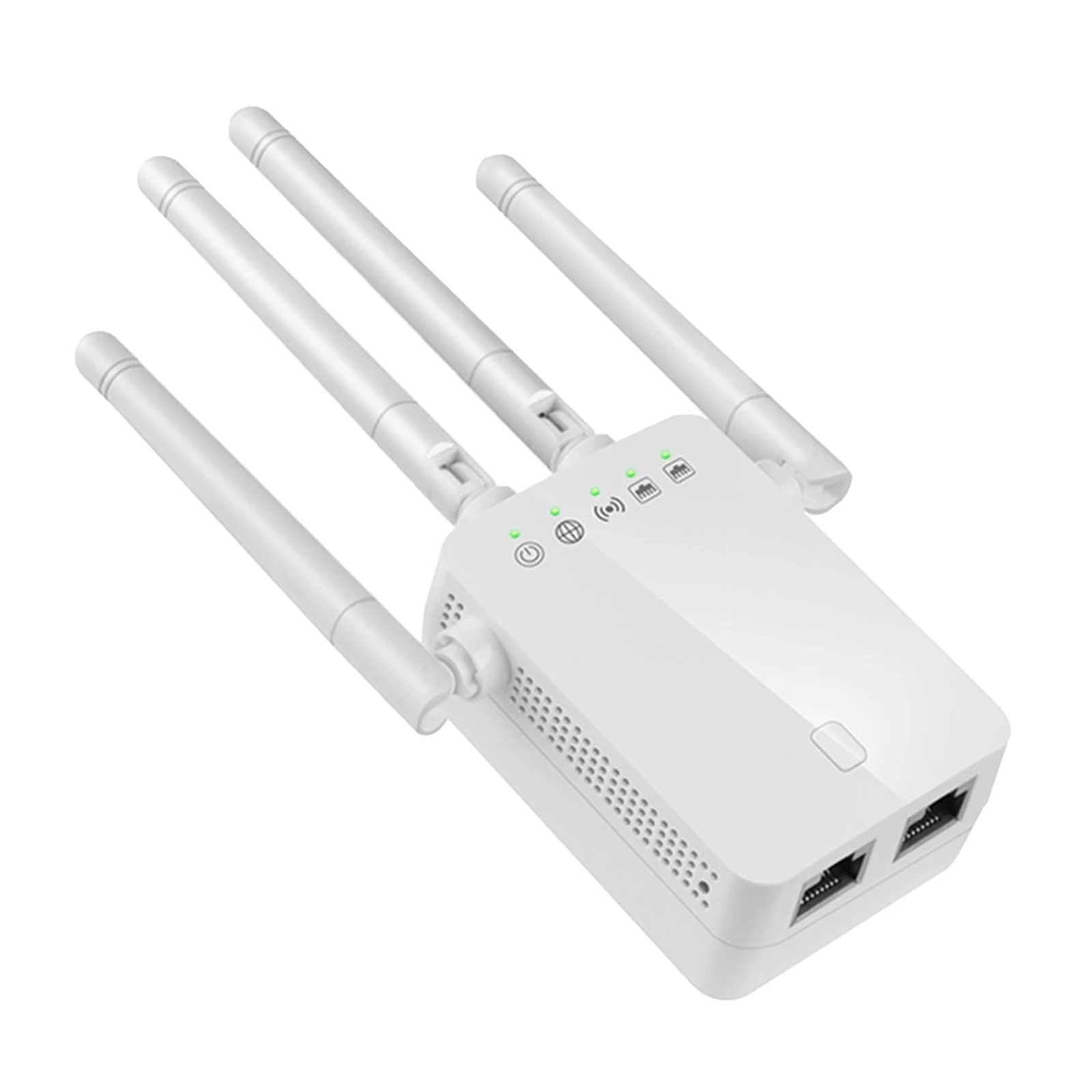 

Wireless Repeater Four External Antennas WPS One-Key Encryption Button Support 2.4GHz Up To 300Mbps Transmission Rate US/EU Plug