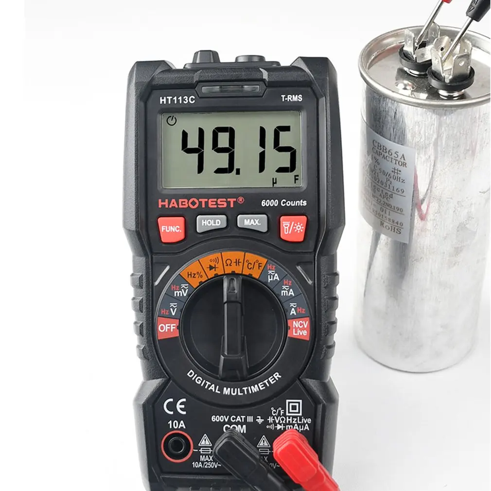 HABOTEST HT113C Digital Multimeter Automatic Range NCV Hz Ture RMS AC/DC 6000 Counting Professional High Precision | Инструменты