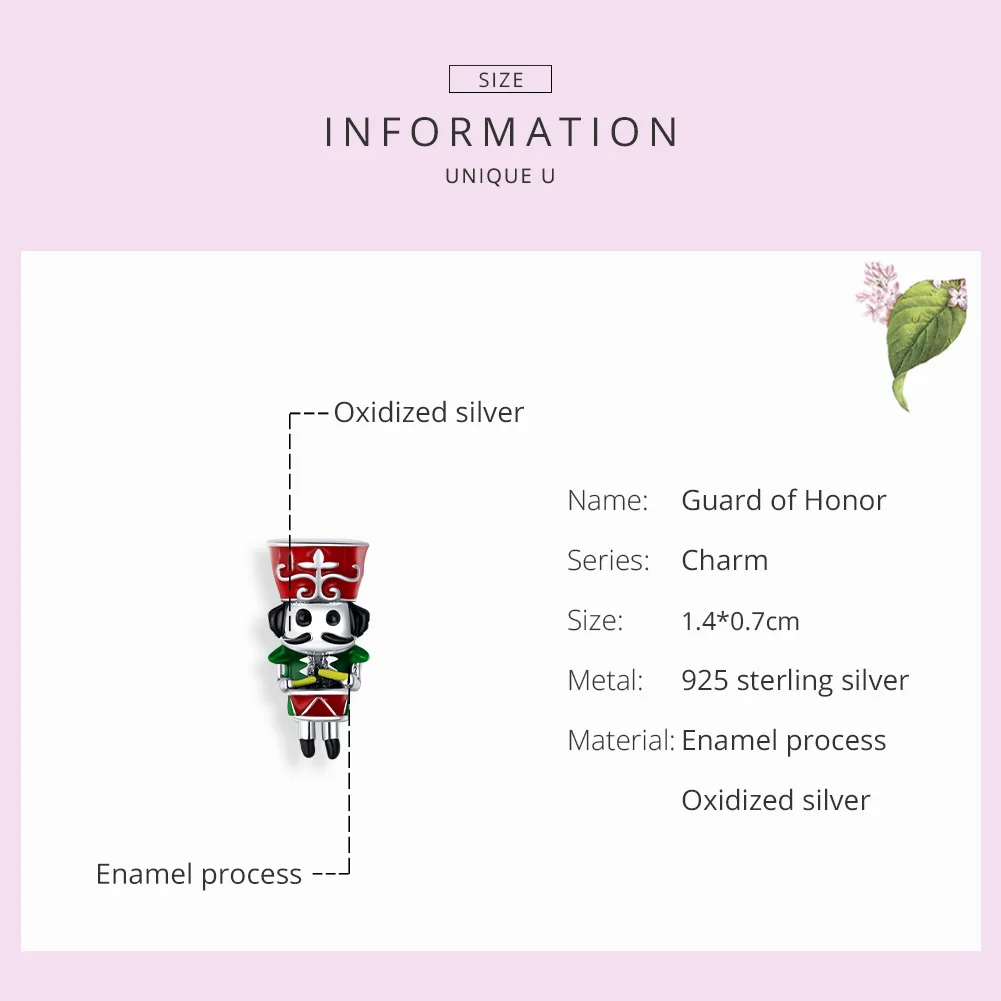 WOSTU Guard Boy Doll Charms Стерлинговое Серебро 925 пробы Мультяшные бусины подходит для