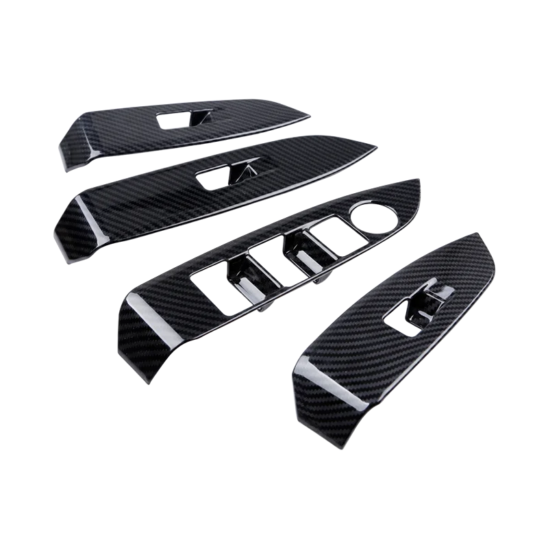 Carbon fiber Автомобильный интерьер двери подлокотник Панель окна переключатель подъема и пуговицы чехол накладка Стикеры для Mazda CX3 CX-3 CX 3 аксессуары - Название цвета: Carbon fiber