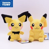 takara tomy pokemon toys lovely pichu pikachu juvenile version evolution toy collection plush dolls children christmas gift