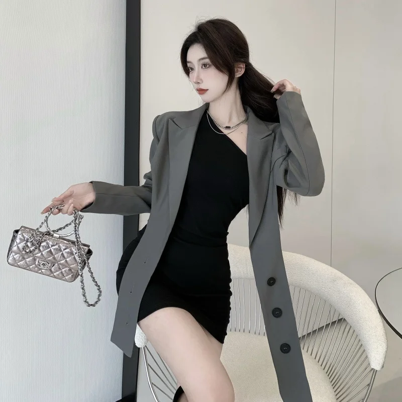 

Lightly Mature Design Sense Small Suit Female Long Rac