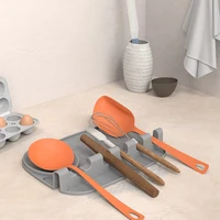 new spoon rest kitchen utensil rest kitchen organizer silicone nonslip fork spatula rack spoon holder for stove top kitchen tool