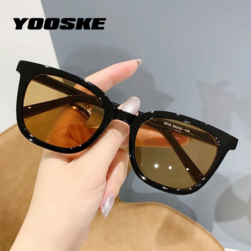 

Солнцезащитные очки YOOSKE для мужчин и женщин, маленькие квадратные винтажные дизайнерские очки в Корейском стиле, желтые, ретро