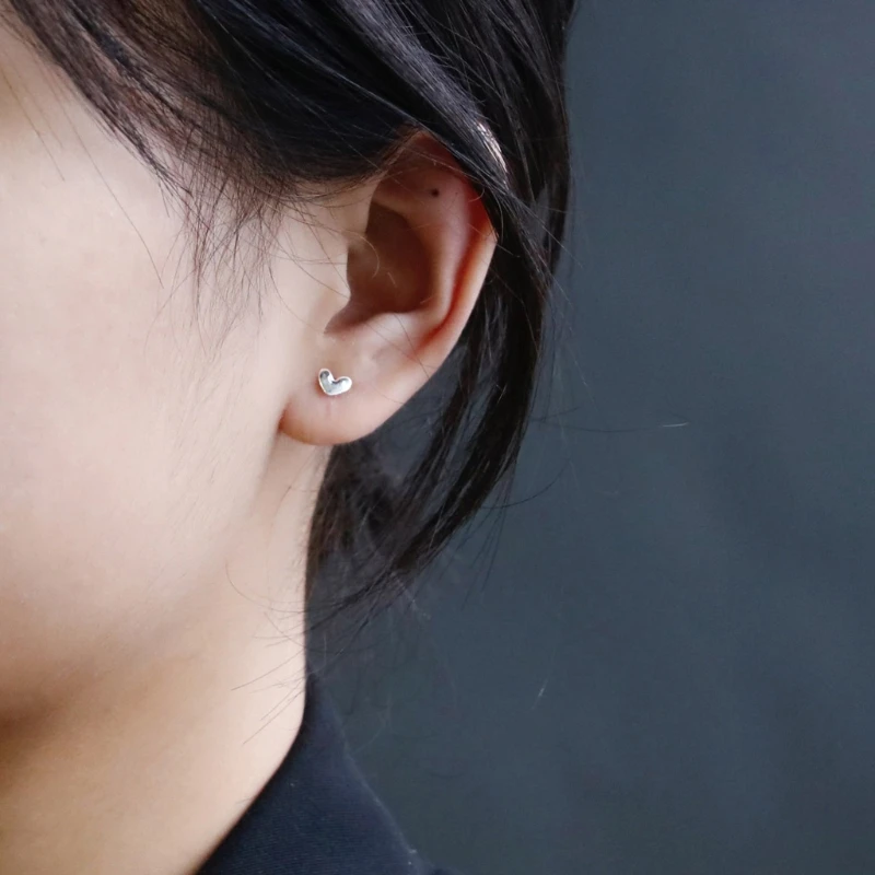 

10 Pairs Sterling Silver Stud Earrings Tiny Ball Bar Flower Moon Star Earrings T4MD