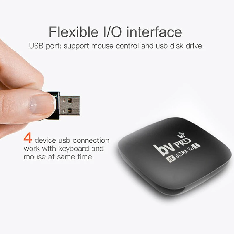 ANDROID TV BOX с Bluetooth BV Pro Smart Tv Box четырёхъядерным процессором стандартным Wifi Android Media