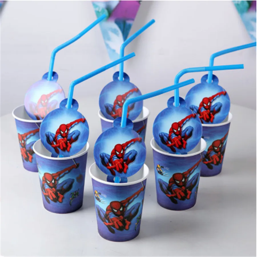 20 шт. вечерние принадлежности с человеком пауком одноразовые чашки для питья и