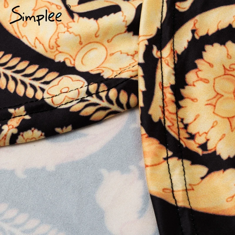 Женское платье с цветочным принтом Simplee винтажное длинное длинным рукавом