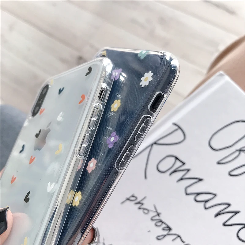 Модный мягкий ТПУ чехол для телефона s iPhone 6S 7 8 Plus 11 Pro XS MAX XR цветочный Любовь