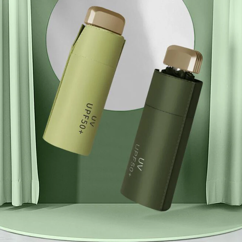 Маленький плоский Модный складной зонт от дождя для женщин и подарков мужчин