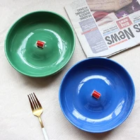 salad plate vaisselle dessert bowl platos house bowls plateau assiette abstract dinner plates ceramic green fruit %ec%a0%91%ec%8b%9c %d1%82%d0%b0%d1%80%d0%b5%d0%bb%d0%ba%d0%b8