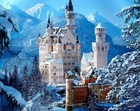 Алмазная вышивка зима пейзаж с замком Алмазная мозаика снежное дерево 5d 