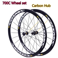 700c 40mm ultra light road bicycle wheels carbon hub sealed bearing bike wheel set 100130mm wheelset aluminum alloy rim