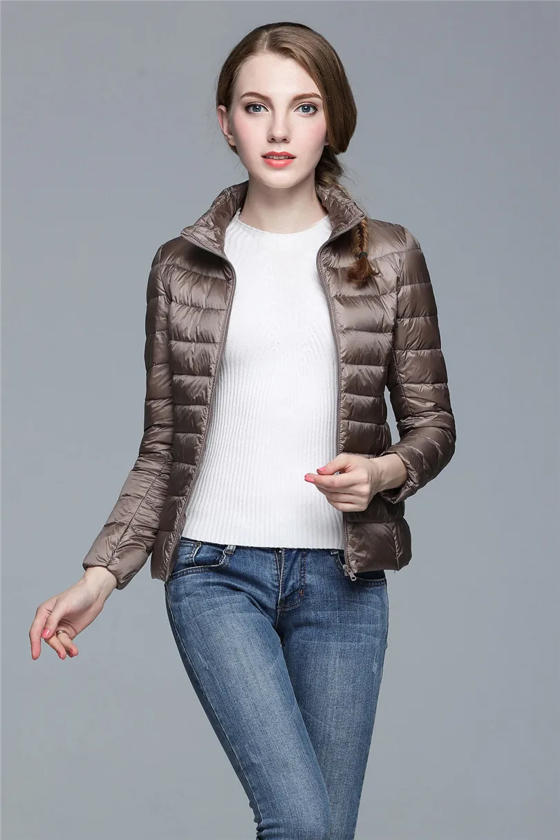 Женское зимнее пальто новинка 2019 ультра светильник пуховик на белом утином пуху