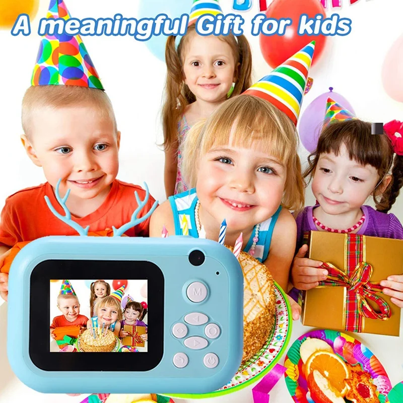 

Instant Print Camera for Kids 1080P 2.4 Inch Color Sn Digital Video Camera with Paper Film and 16GB SD Card