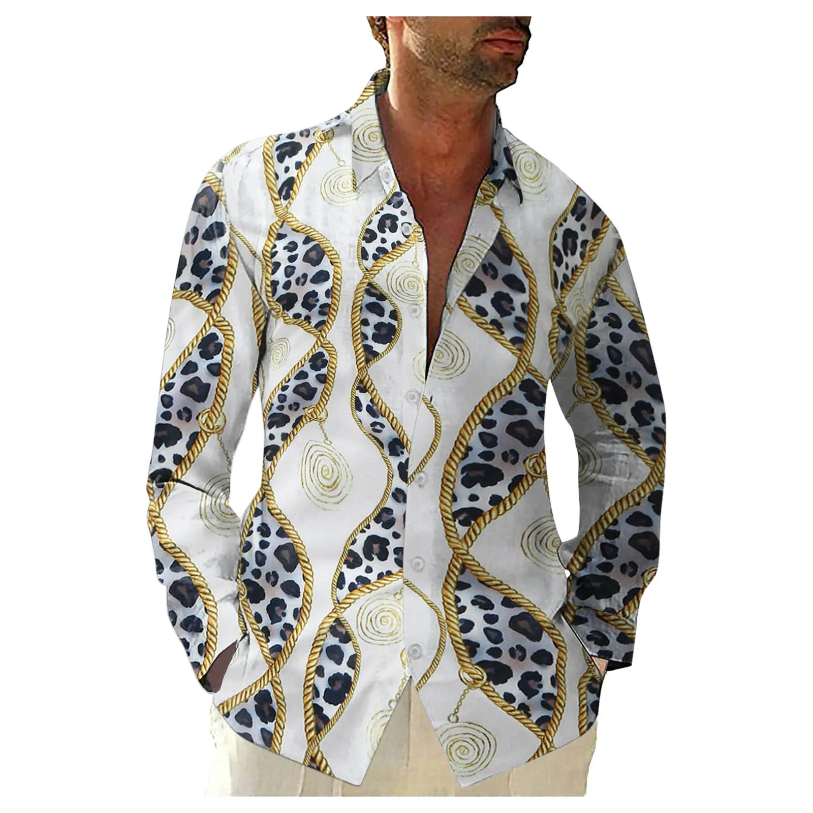 

Модная уличная одежда, винтажные Дизайнерские мужские рубашки, повседневные свободные топы с отложным воротником и пуговицами и длинным ру...