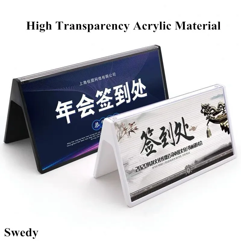 

Double Side Plastic Place Cards Wedding Party Decoration Table Name Message Seating Card Acrylic Sign Holder Display Stand